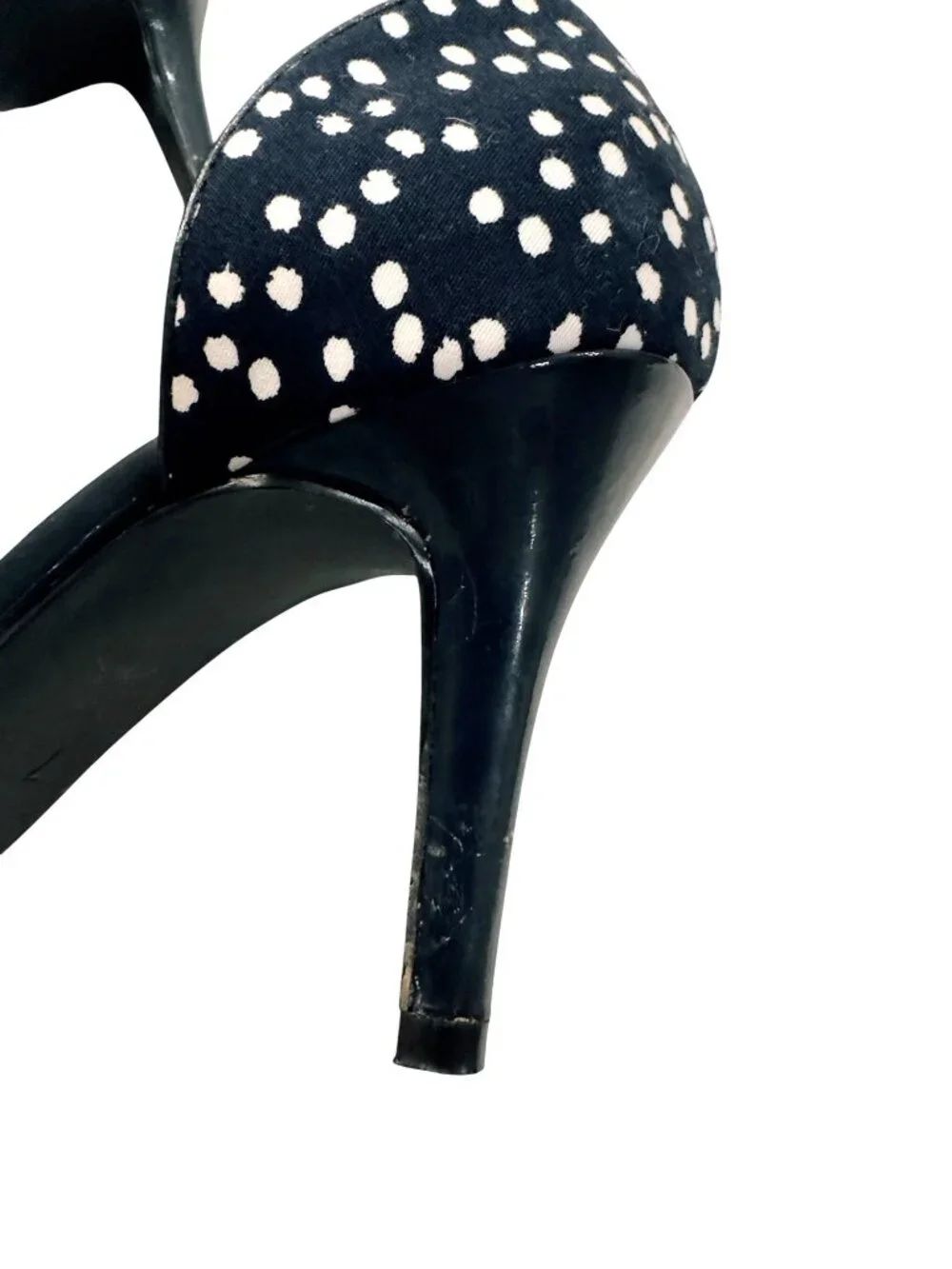 Coach and Four Women's Black White Polka Dot Peep Toe Heels Bow Size 7